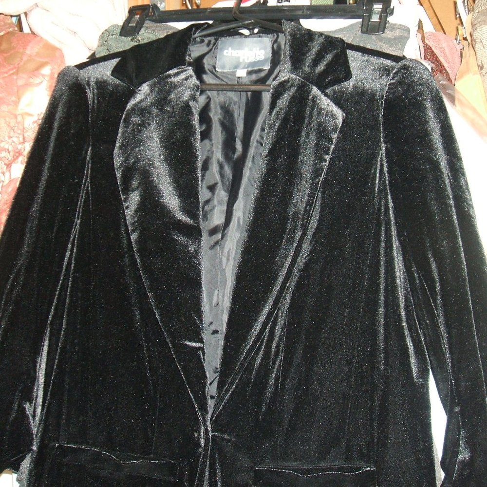 Brand New Charlotte Russe Velvet Tuxedo Jacket, size M